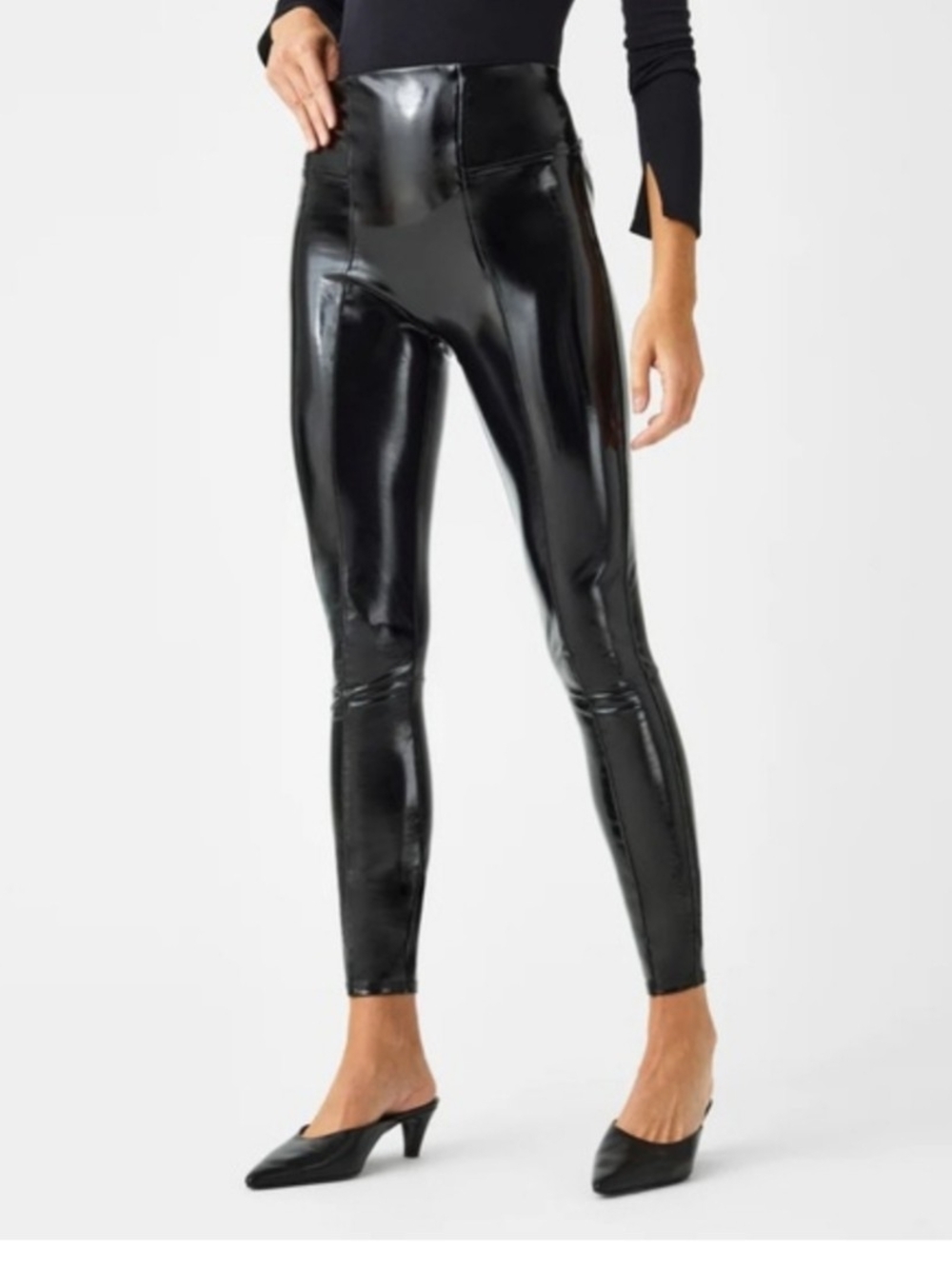 SPANX High-Shine Black Faux Leather Leggings